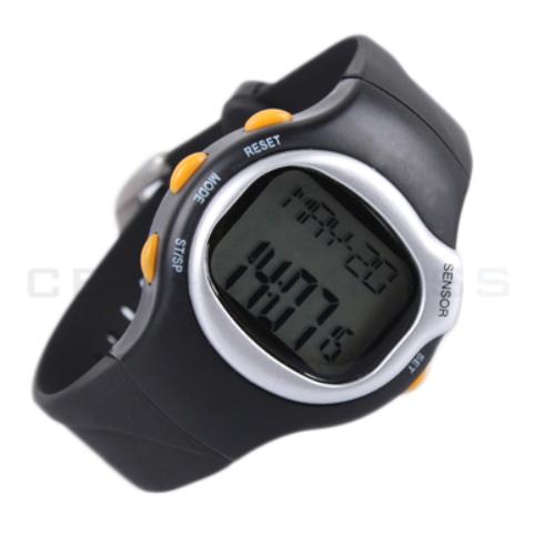 CE Compass Fitness Sport Pulse Watch w/ Heart Rate Digital Monitor and Calorie Counter Weightloss Help Built in Sensor for Men Women Black