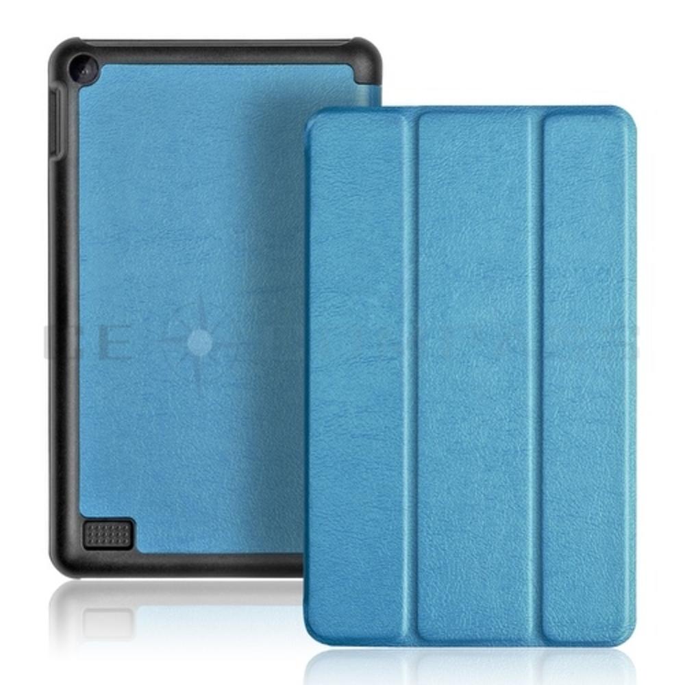 CE Compass New Fire 7 Case (Blue) - Ultra Slim Lightweight Folio Cover Stand with Hard Rubberized Back for Amazon New Fire 7 Inch 2015