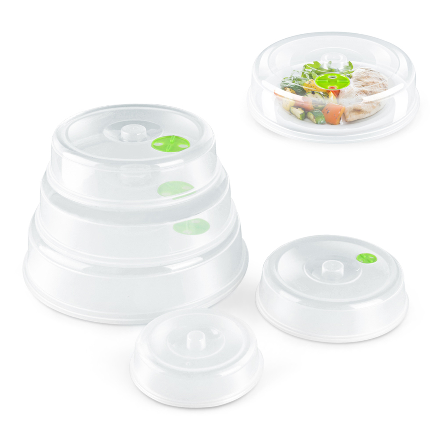 CE Compass DISH_CVR_5S Microwave Cover for Food, 5 Piece Set Plate Cover, BPA  Free Plastic Dish Lid Splatter Protection Guard, Steam Ventilation Window
