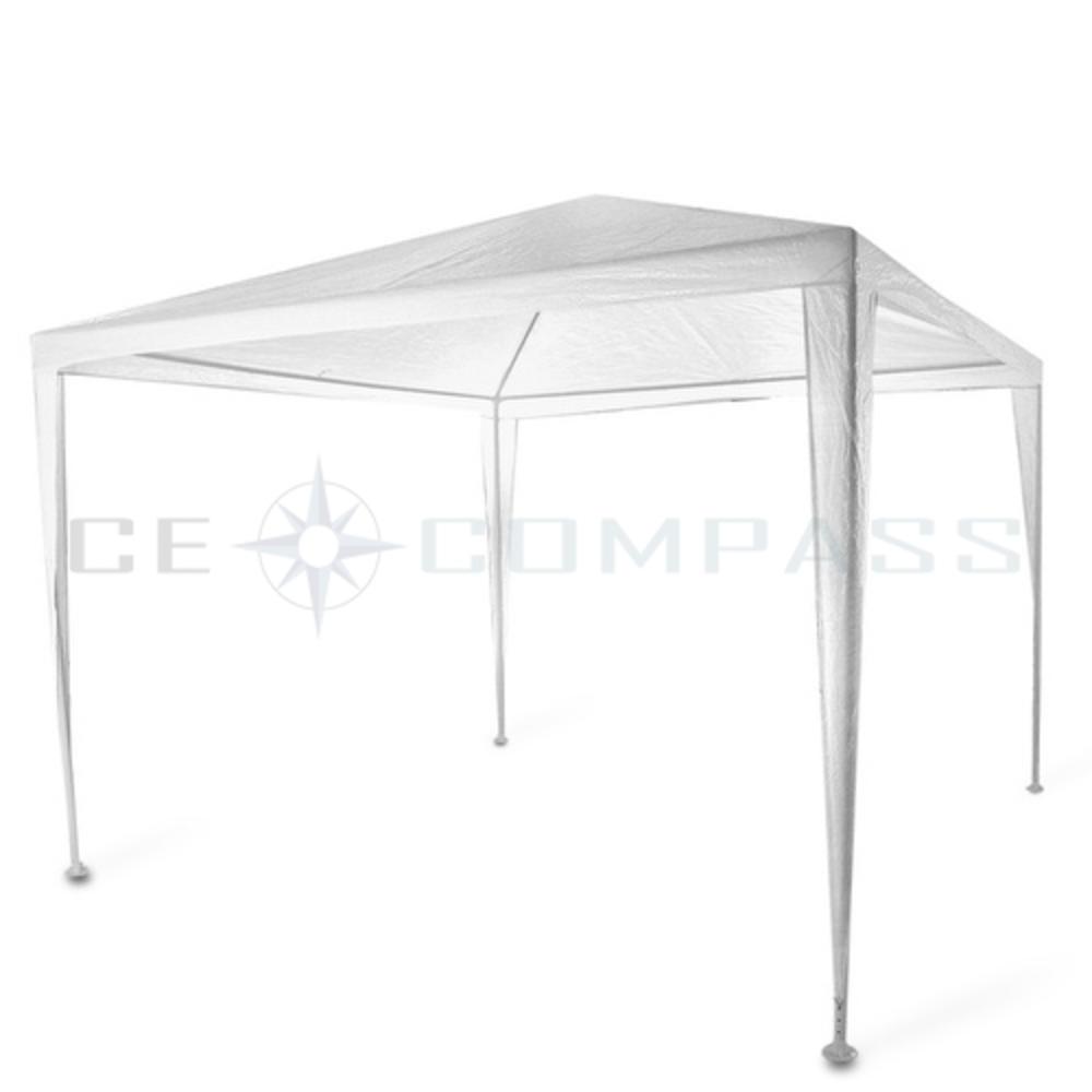 CE Compass Outdoor 10x10' Party Wedding Tent Canopy Gazebo Pavilion Catering Events White Easy Set without Sidewall for Camping BBQ