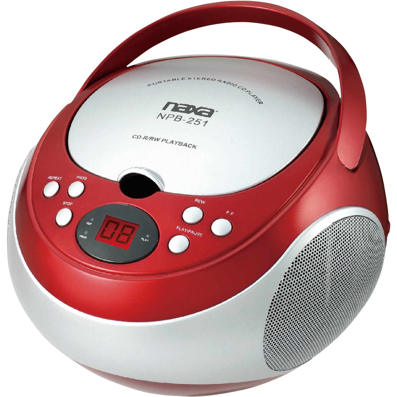 Naxa Portable CD Players With AM/FM Radio (Red)