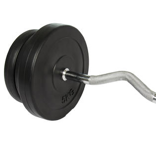 Best Choice Products 55lb 1in Ez Curl Bar Barbell Weight Set W 2 Best Choice Products 55lb 1in Ez Curl Bar Barbell Weight Set W 2 Lock Clamp Collars 6 Plates Silver Black