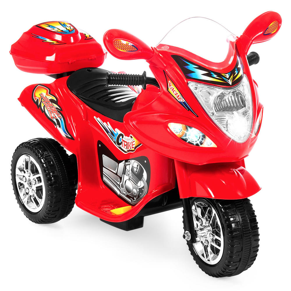Best Choice Products Kids Ride On Battery Powered 6v 3 Wheel Motorcycle Toy W/ Led Lights, Music, Horn   Red