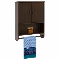 Espresso Wall Cabinet Bathroom Best Choice Products Bathroom Storage Organization Wall Cabinet W Double Doors Towel Bar