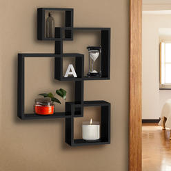 Decorative Shelving Wall Decor Shelves Kmart Best Choice Products Wall Mounted Floating Shelf Display Decor Furniture W Intersecting Squares Design Black