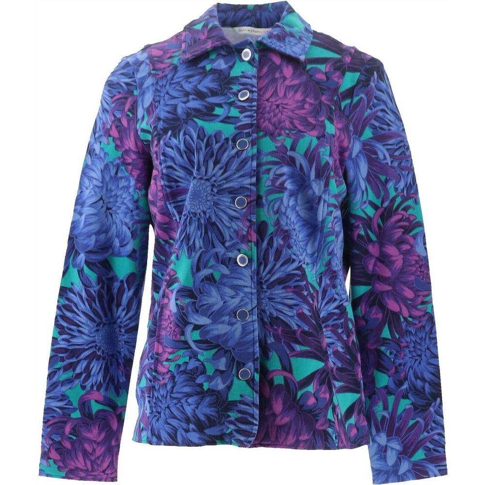 Isaac Mizrahi LIVE! Isaac Mizrahi Chrysanthemum Floral Knit Jacket