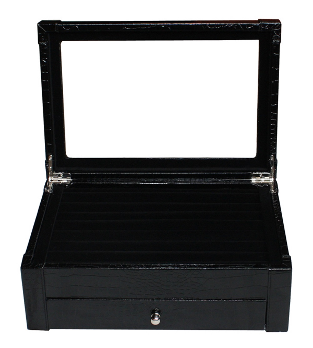Timelys 10 Cherry Wood Watch Box Display Case Collection Jewelry Timelys 10 Cherry Wood Watch Box Display Case Collection Jewelry Storage Glass Top For