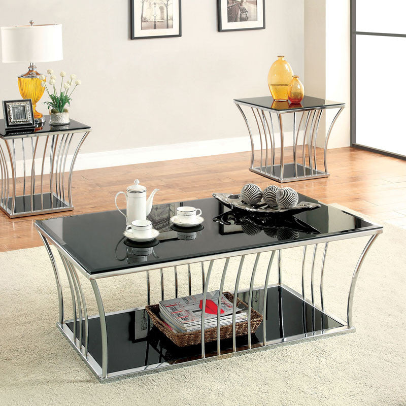 24/7 SHOP AT HOME Lille Contemporary Style Chrome Finish Coffee Table