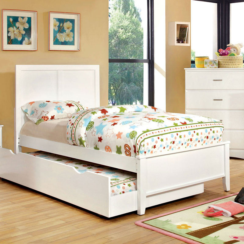 24/7 SHOP AT HOME Prismo Transitional Style White Finish Full Size Bed Frame Set