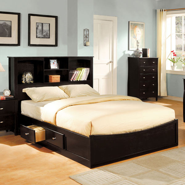 24/7 SHOP AT HOME Brooklyn Transitional Style Espresso Finish Cal. King Size Bed Frame Set