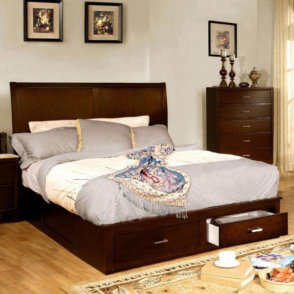 24/7 SHOP AT HOME Brantley Traditional Cottage Style Brown Cherry Finish Full Size Bed Frame Set