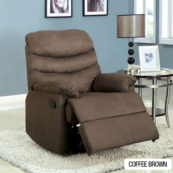 24/7 SHOP AT HOME Plesant Valley Plush Microfiber Coffee Brown Finish Recliner Chair