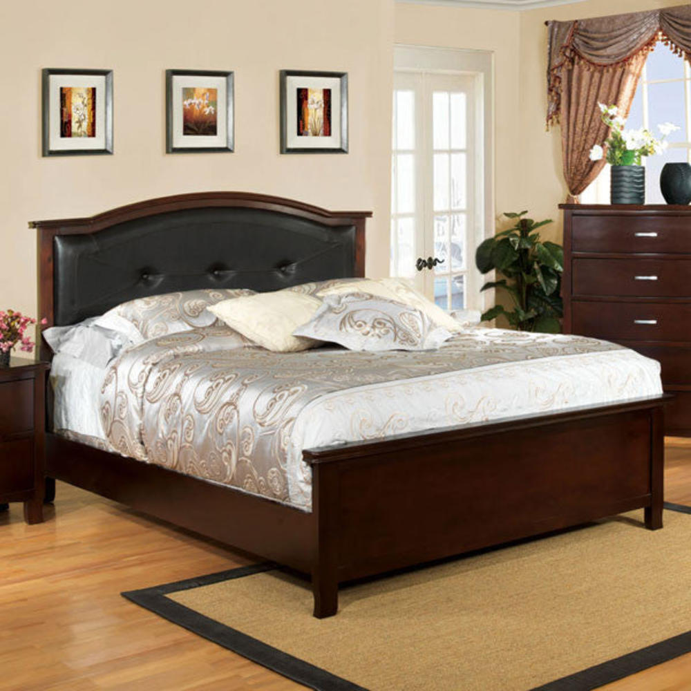 24/7 SHOP AT HOME Crest View Cottage Style Brown Cherry Finish Full Size Bed Frame Set