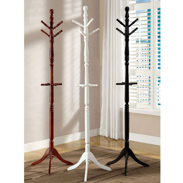 24/7 SHOP AT HOME Solid Wood Constructed Traditional Style White Finish Hanging Coat Rack Hanger