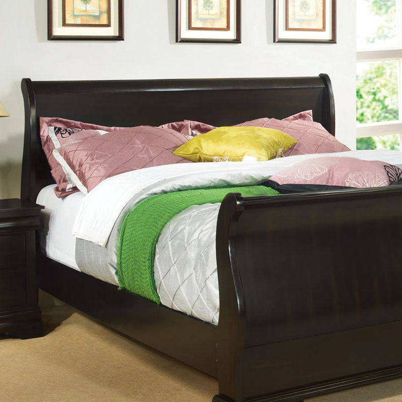24/7 SHOP AT HOME Laurelle Classic Cottage Style Espresso Finish Twin Size Bed Frame Set