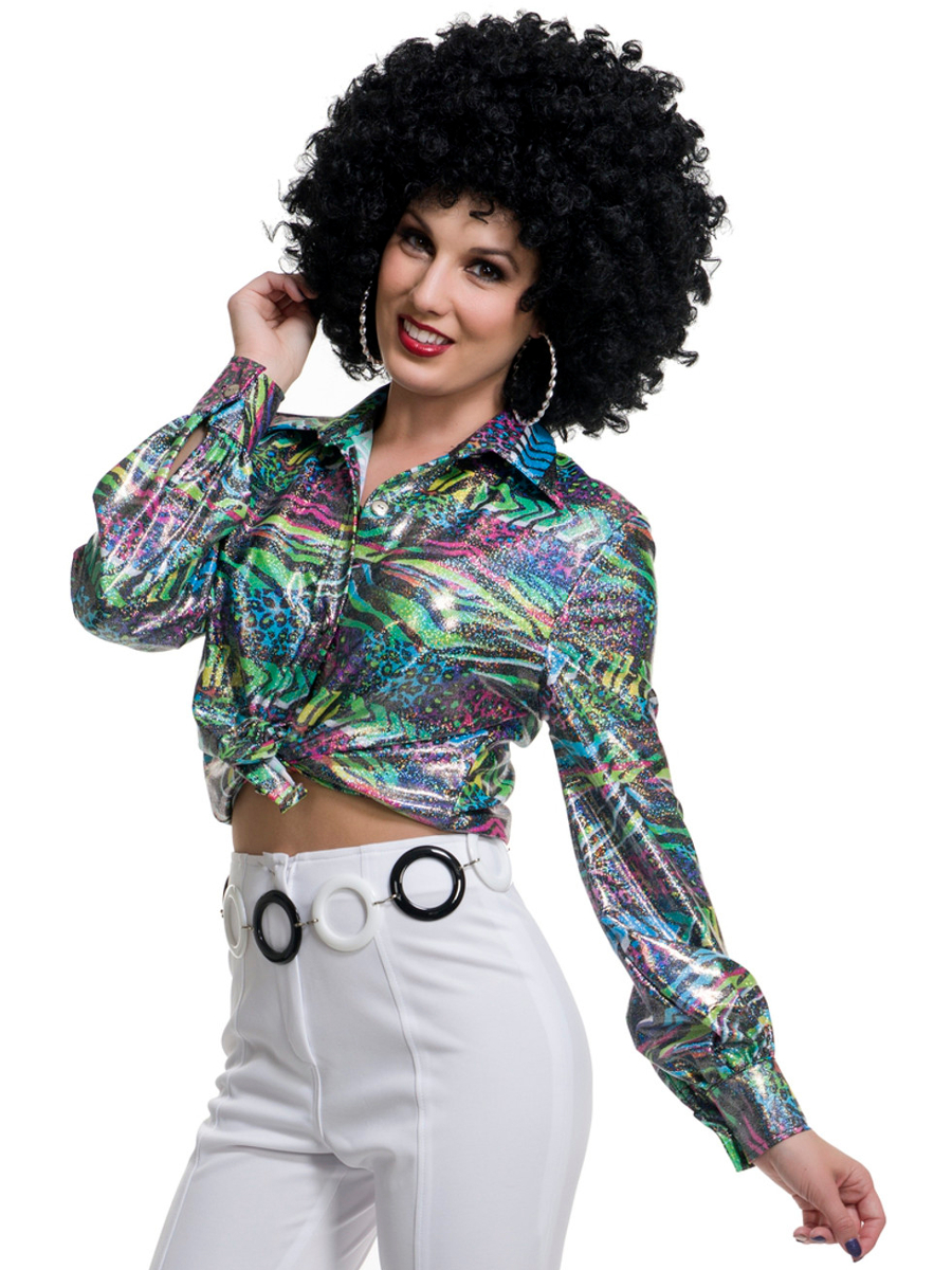 Charades Womens 70s Diva Disco Shirt