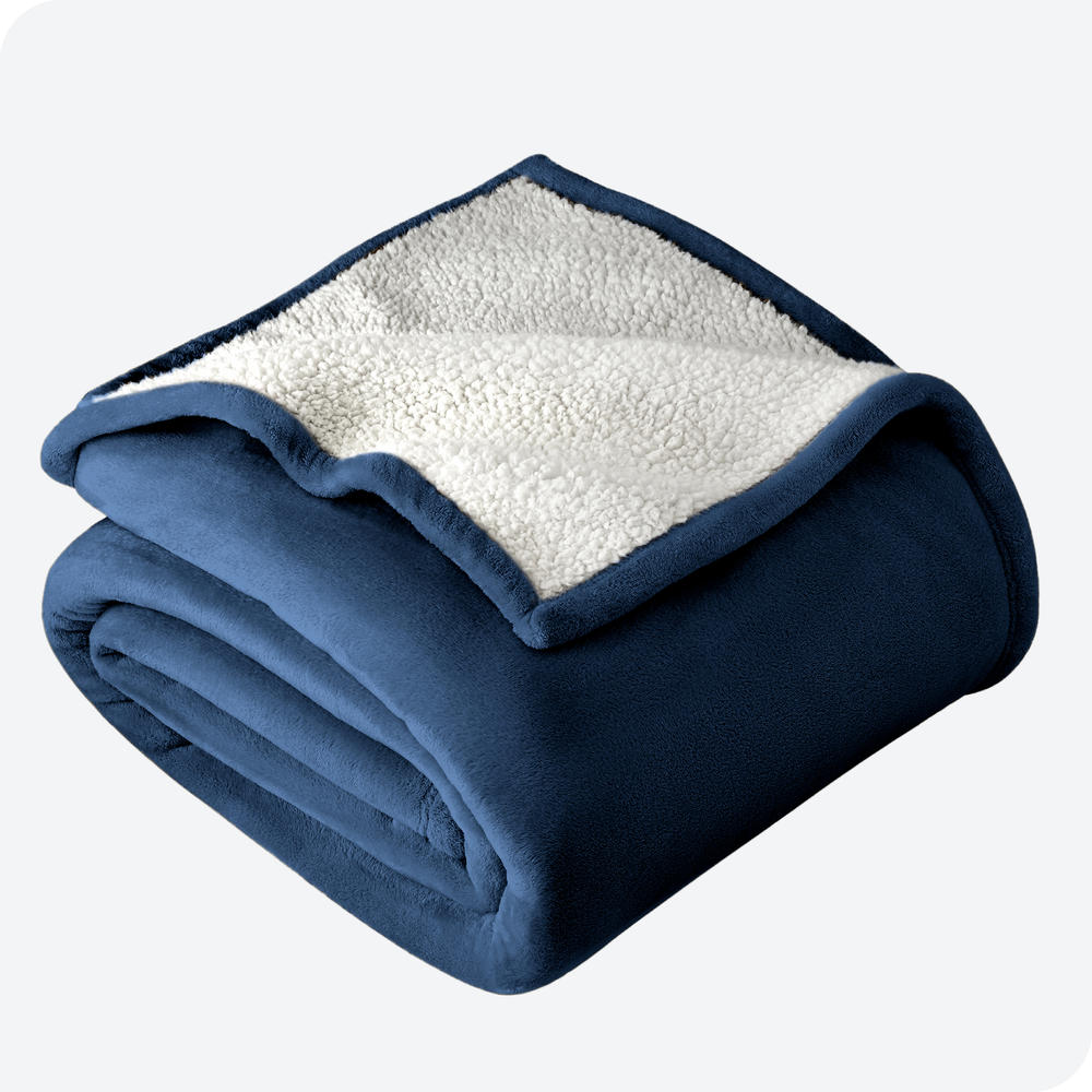 Bare Home Sherpa Fleece Blanket - Fluffy & Soft Plush Bed Blanket - Hypoallergenic - Reversible - Lightweight