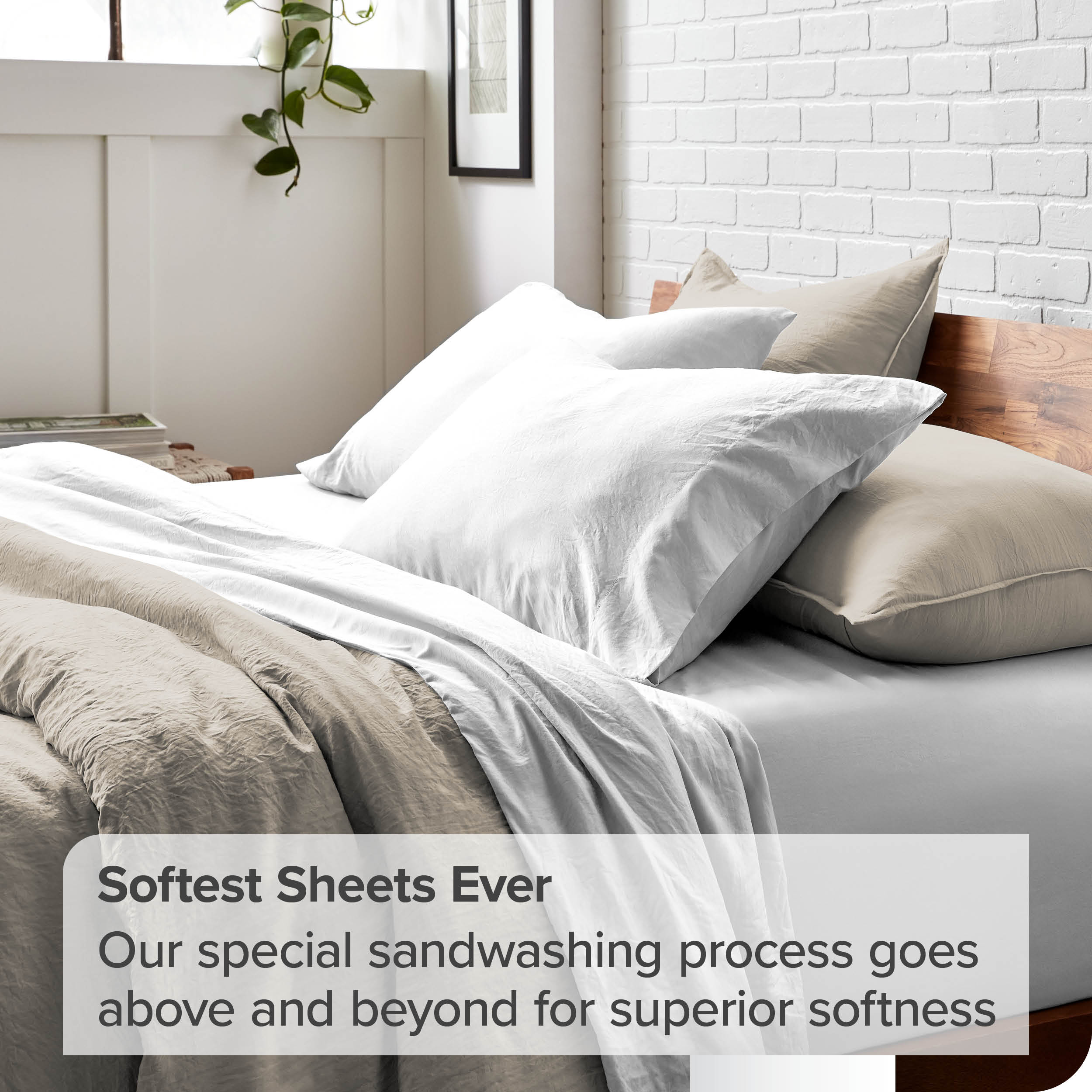 Bare Home Washed Duvet Cover and Sham Set - Premium 1800 Ultra-Soft Brushed Microfiber - Hypoallergenic, Stain Resistant