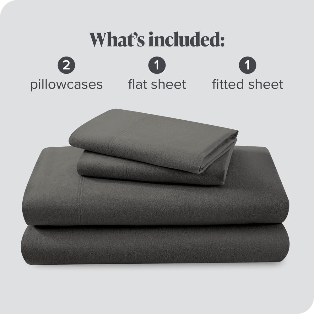 Bare Home Organic Flannel Sheet Set 100% Cotton, Velvety Soft Heavyweight - Double Brushed - Deep Pocket