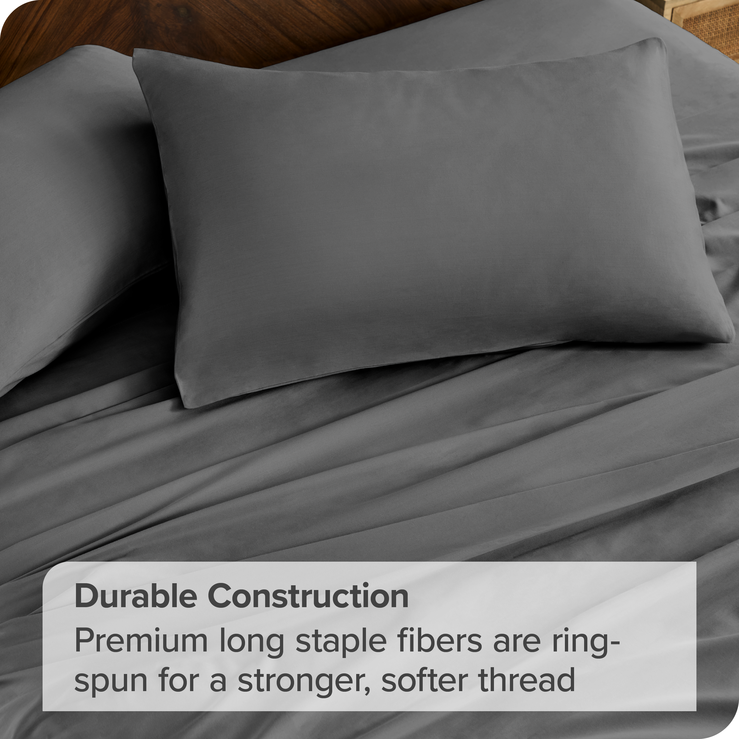 Bare Home 100% Organic Cotton Sheet Set - Crisp Percale Weave - Lightweight & Breathable