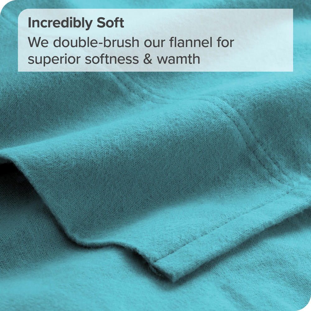 Bare Home Flannel Sheet Set 100% Cotton, Velvety Soft Heavyweight - Double Brushed Flannel - Deep Pocket