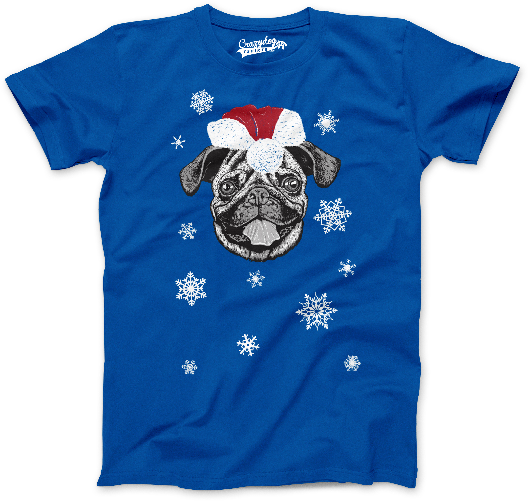 Crazy Dog Tshirts Mens Santa Pug Ugly Christmas Sweater Holiday T Shirt
