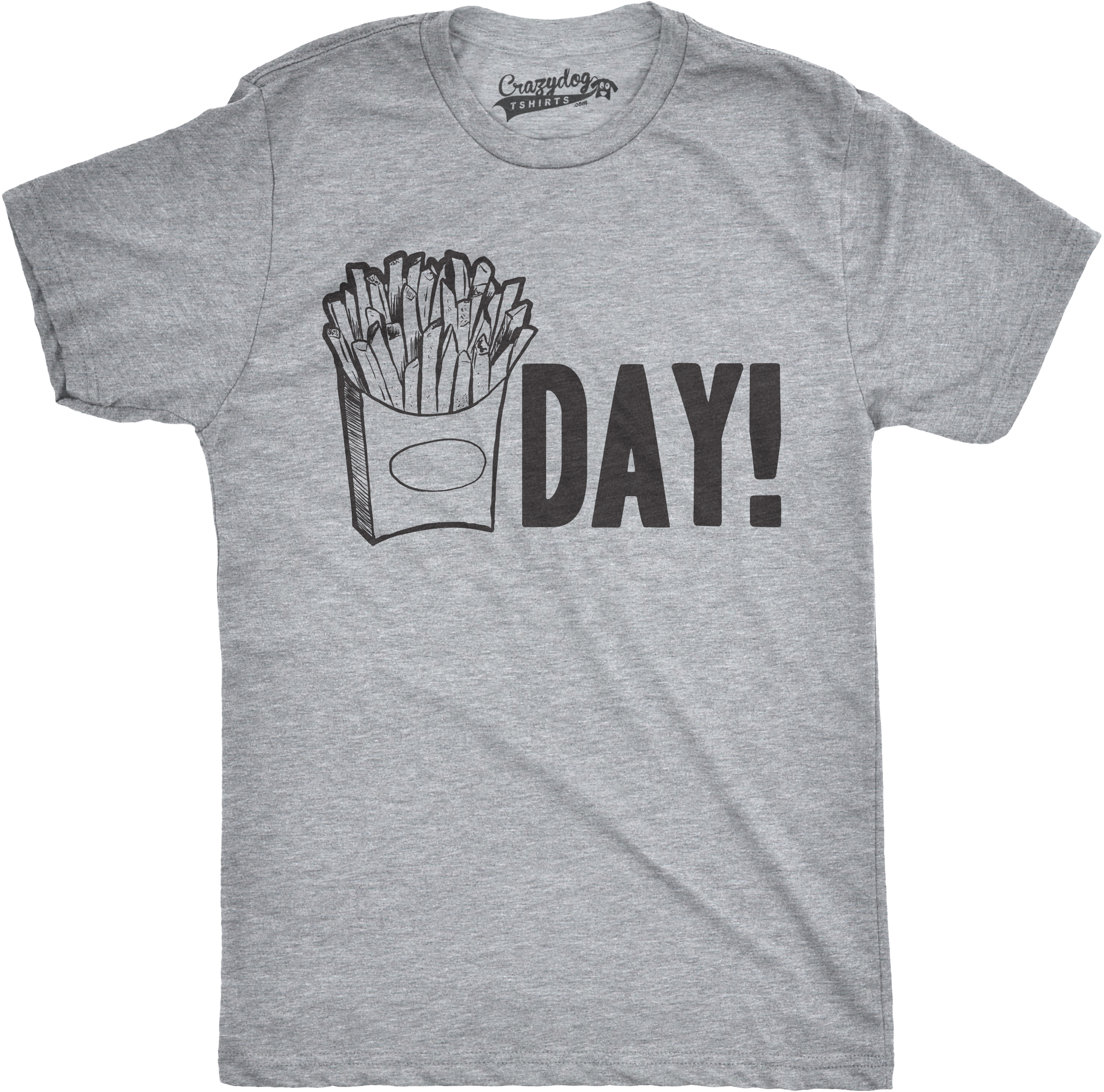 Crazy Dog Tshirts Mens Fry Day Friday T shirt Funny Fast Food French Fry Weekend TGIF Tee