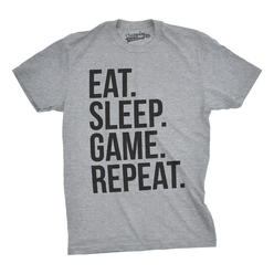Crazy Dog Tshirts Mens Eat Sleep Game Repeat Funny Shirts Nerdy Gamer Tees Vintage Novelty T shirt