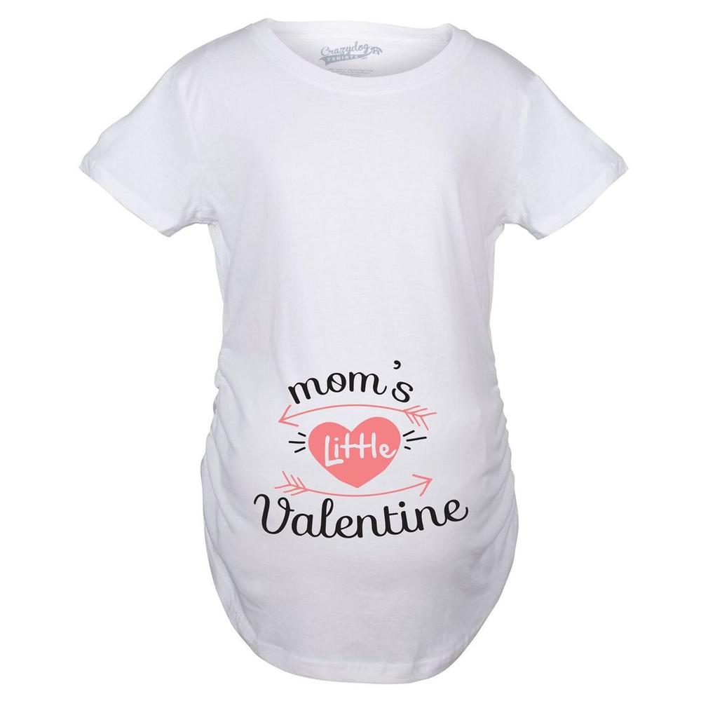 Crazy Dog Tshirts Maternity Moms Little Valentines Day Cute Announcement Baby Pregnancy T Shirt