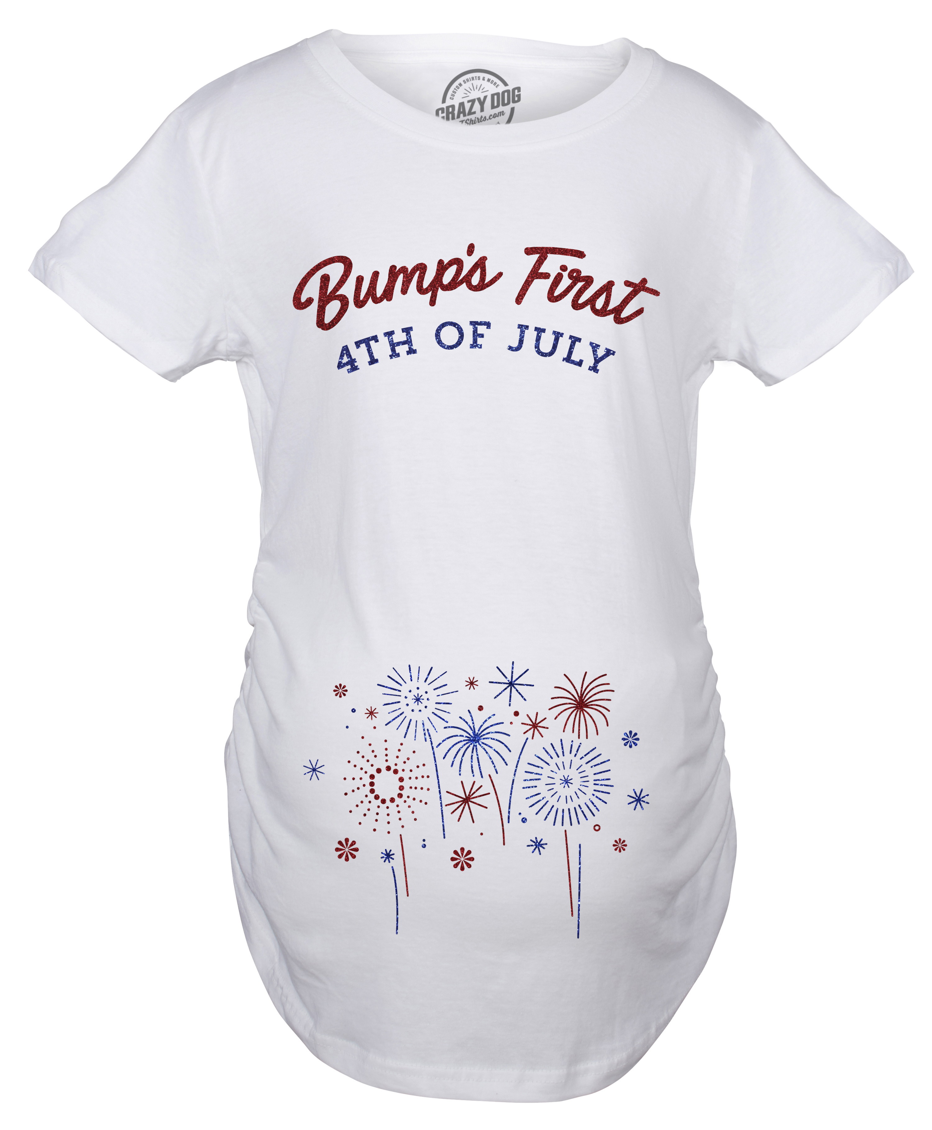 Crazy Dog Tshirts Maternity Bumps First 4th Of July Pregnancy Tshirt Funny Patriotic Tee For Baby Bump