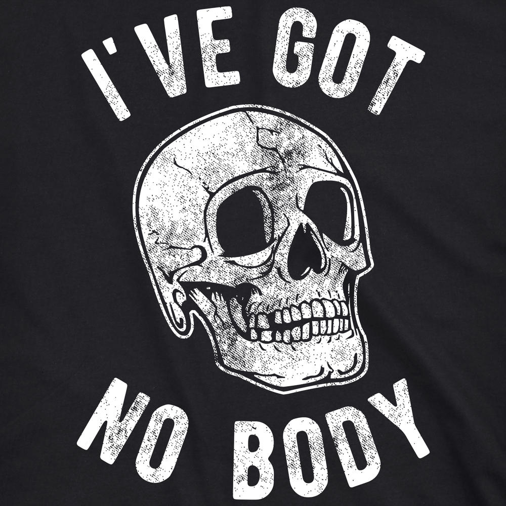 Crazy Dog Tshirts Mens Ive Got No Body Tshirt Funny Skeleton Skull Halloween Tee For Guys
