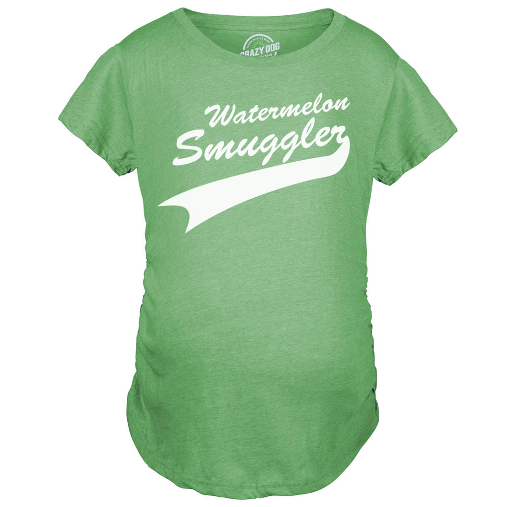 Crazy Dog Tshirts Maternity Watermelon Smuggler Shirt Funny Pregnancy T shirts Announcement Ideas