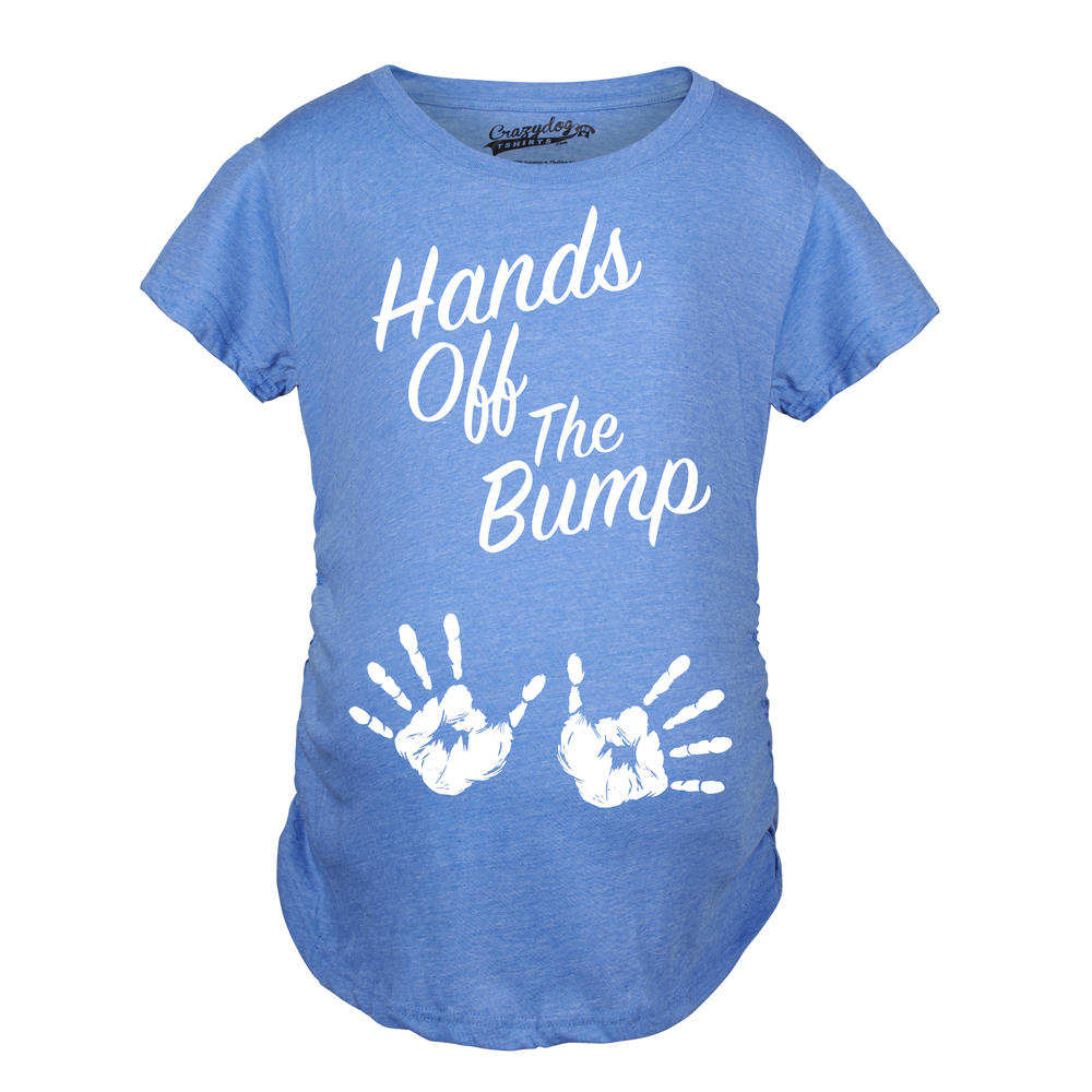 Crazy Dog Tshirts Maternity Hands Off The Bump Cute Pregnancy Shirt Fun Pregnant Gift Announcement