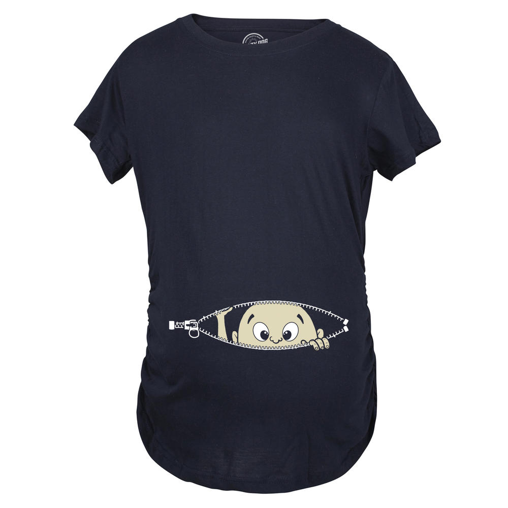 Crazy Dog Tshirts Maternity Baby Peeking T Shirt Funny Pregnancy Tee For Expecting Mothers