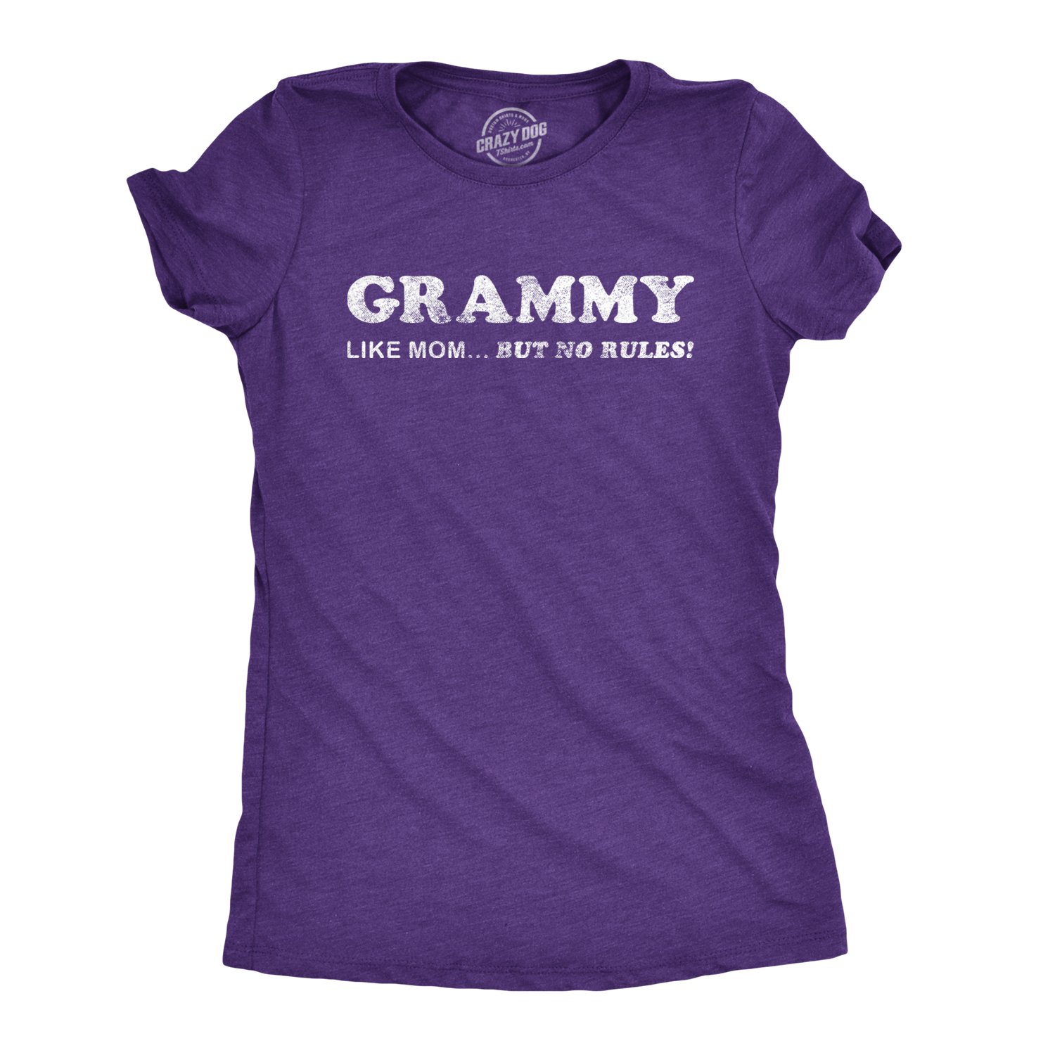 Crazy Dog Tshirts Womens Grammy Like Mom But No Rules Tshirt Funny Grandmother Tee