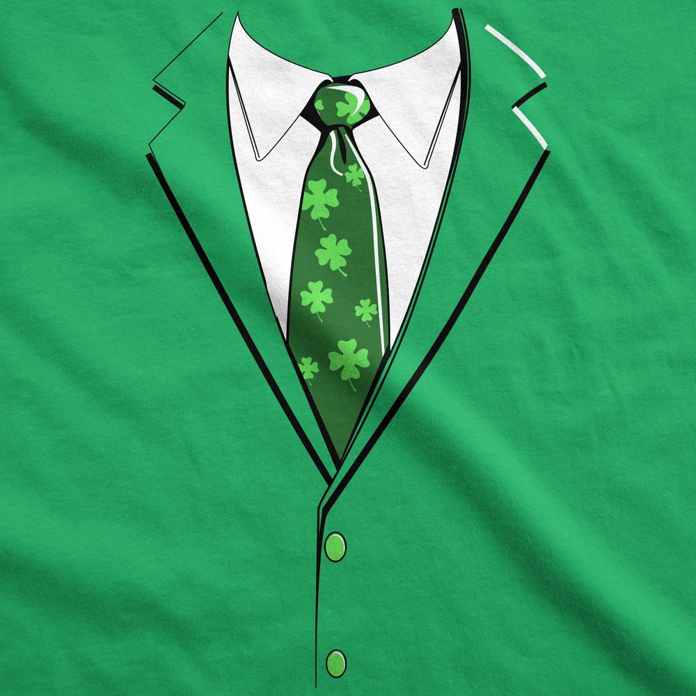 Crazy Dog Tshirts Green Irish Tuxedo T Shirt Funny Drinking Outfit for Saint Patricks Day Patty