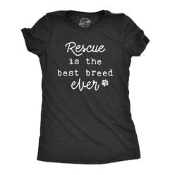Crazy Dog Tshirts Womens Rescue Is The Best Breed Ever Tshirt Cute Pet Puppy Tee