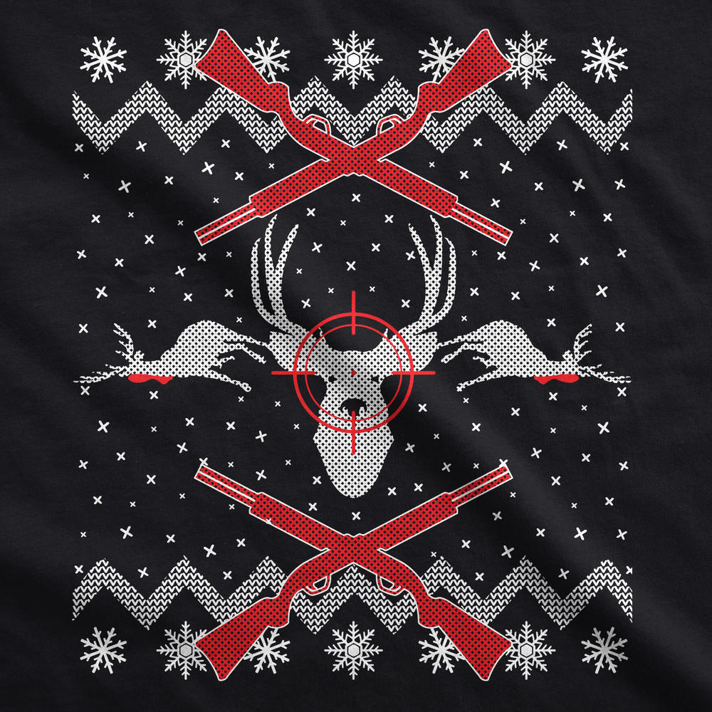 Crazy Dog Tshirts Mens Deer Hunt Ugly Christmas Sweater Funny Hunting Holiday T shirt