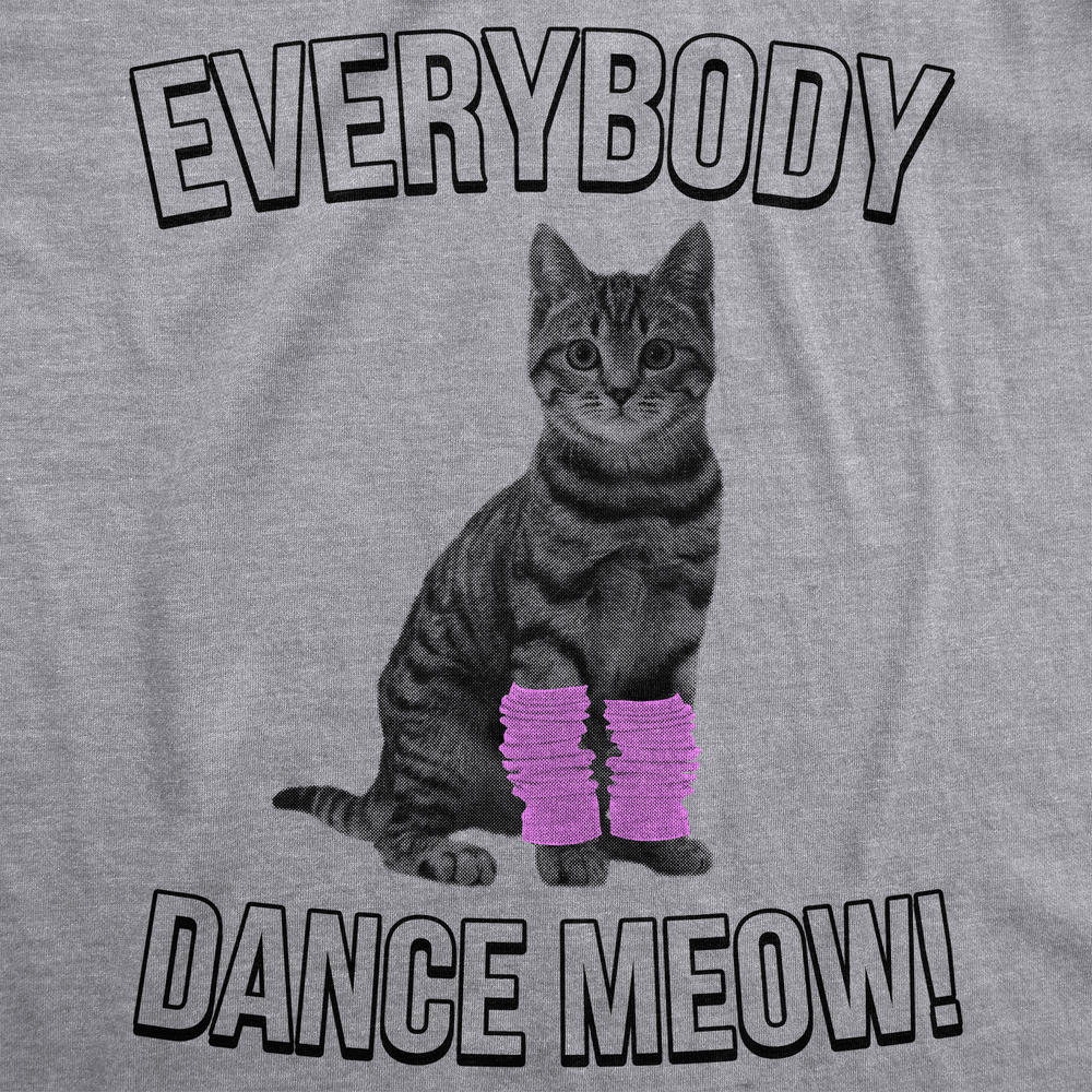 Crazy Dog Tshirts Mens Everybody Dance Meow T Shirt Cute Funny Cat Kitten Tee For Guys