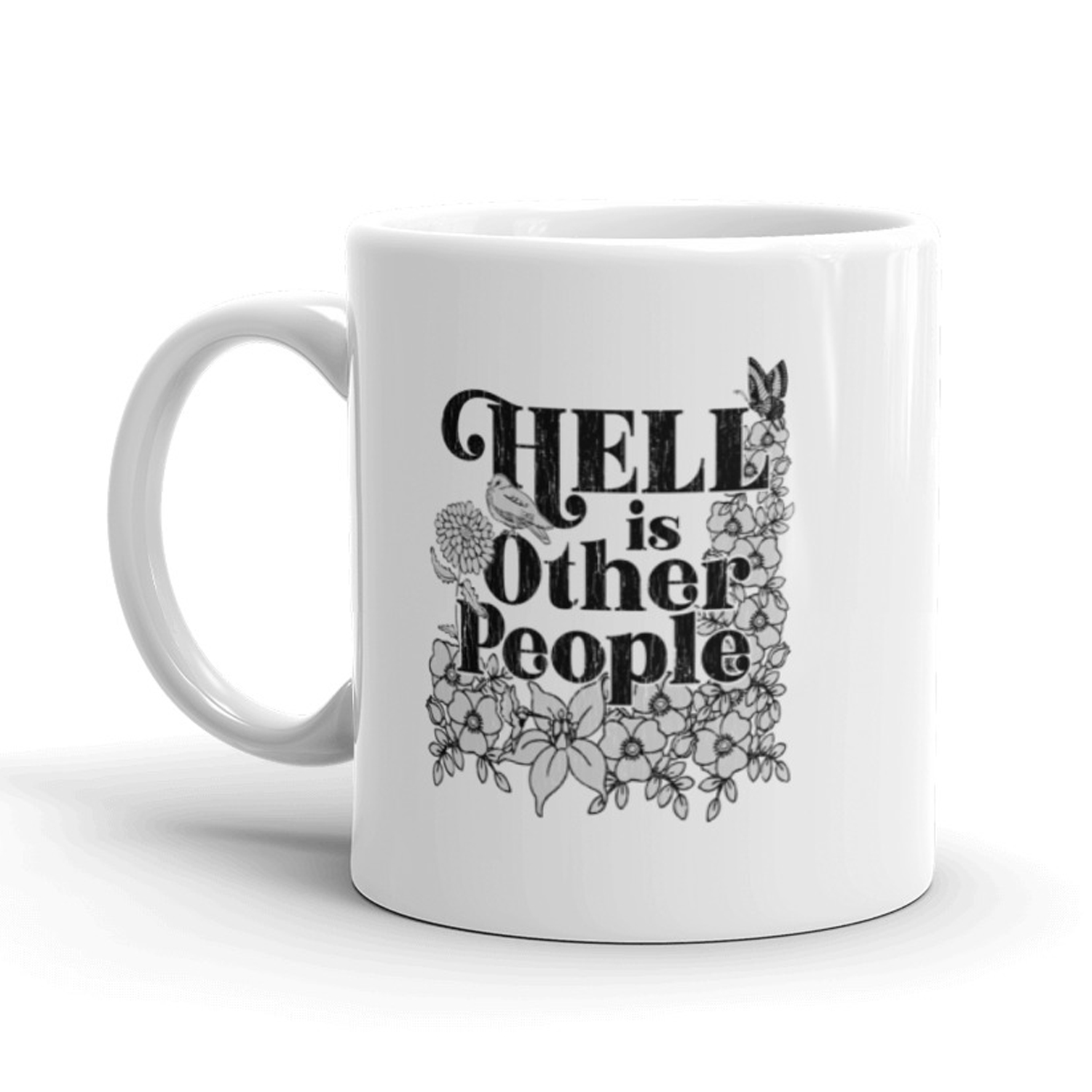 Crazy Dog Tshirts Hell Is Other People Coffee Mug Funny Introvert Ceramic Cup-11oz