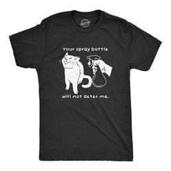 Crazy Dog Tshirts Mens Your Spray Bottle Will Not Deter Me Tshirt Funny Pet Cat Kitty Lover Novelty Tee