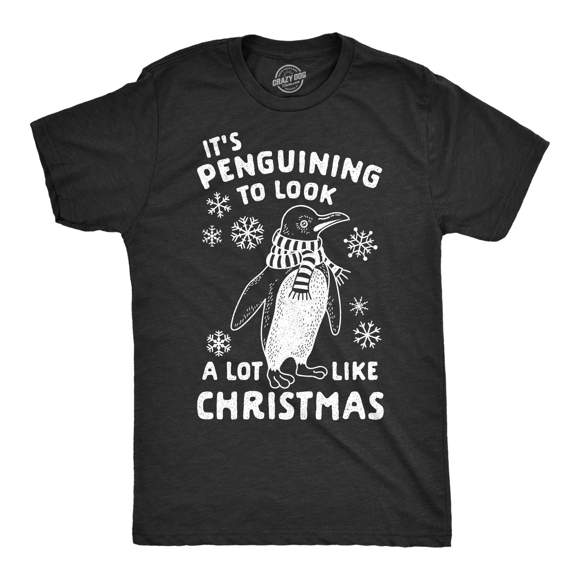 Crazy Dog Tshirts Mens It's Penguining To Look A Lot Like Christmas Tshirt Funny Holiday Penguin Xmas Tee