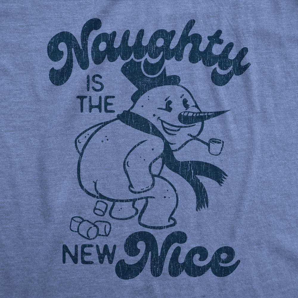 Crazy Dog Tshirts Mens Naughty Is The New Nice Tshirt Funny Winter Snowman Poop Graphic Novelty Tee