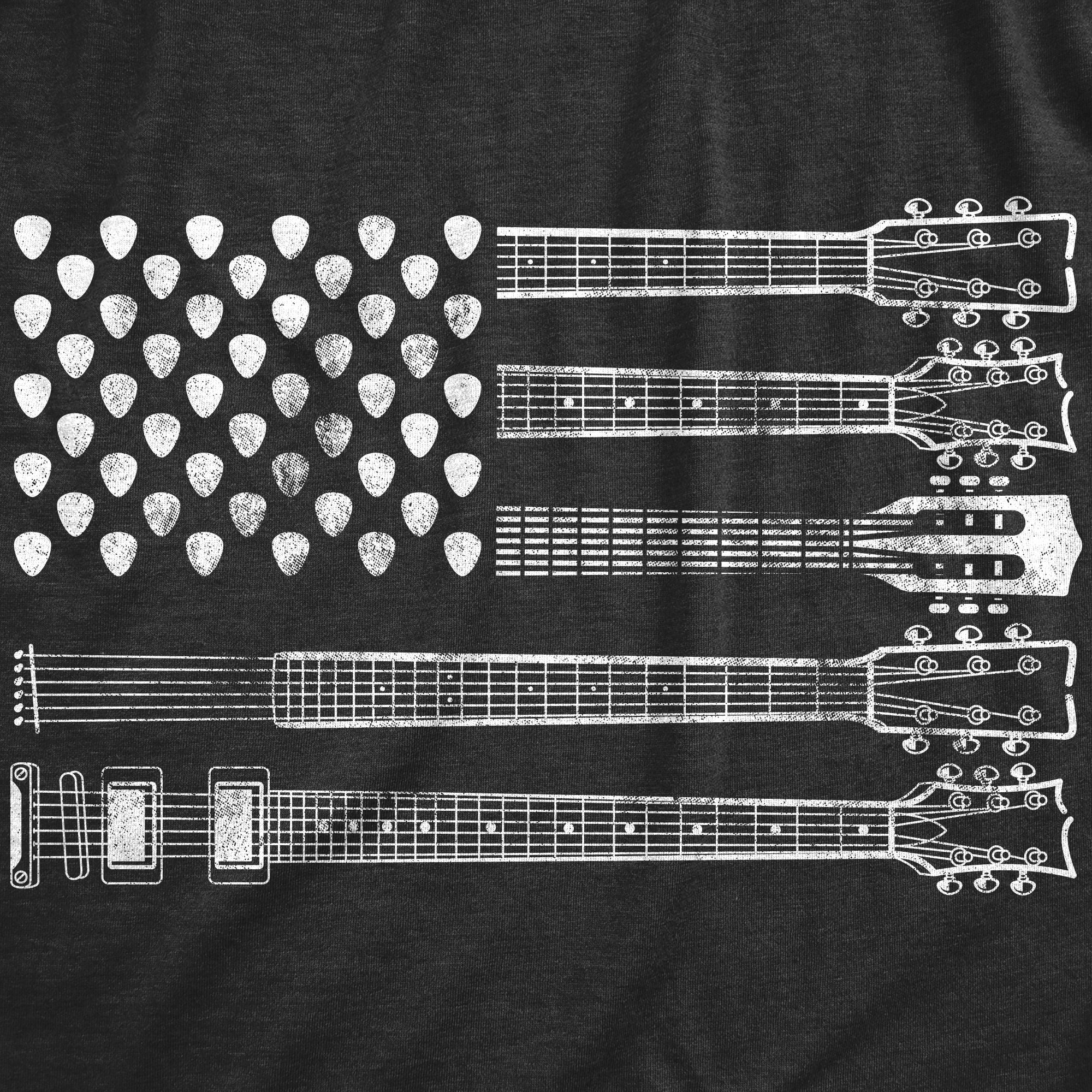 Crazy Dog Tshirts Womens Guitar Flag Tshirt Cool Rock And Roll 4th of July Musician Flag Graphic Novelty Tee
