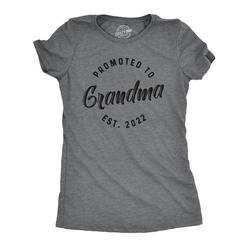 Crazy Dog Tshirts Womens Promoted To Grandma 2022 Tshirt Funny New Baby Family Grandmother Tee