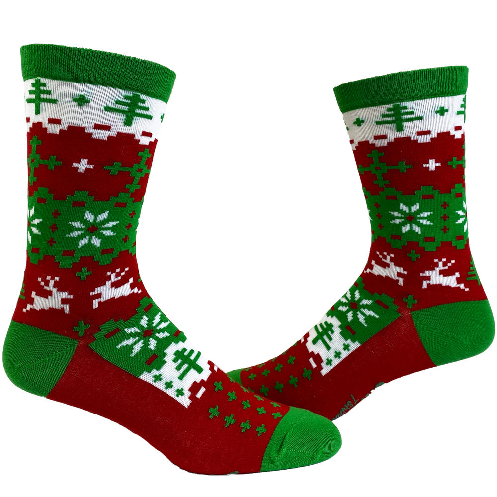 Crazy Dog Tshirts Women's Ugly Christmas Sweater Socks Funny Festive Holiday Xmas Party Novelty Footwear
