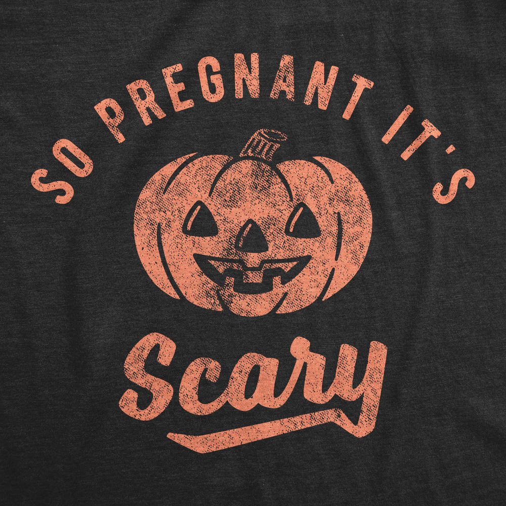 Crazy Dog Tshirts Maternity So Pregnant It's Scary Tshirt Funny Halloween Jack-O-Lantern Pregnancy Tee