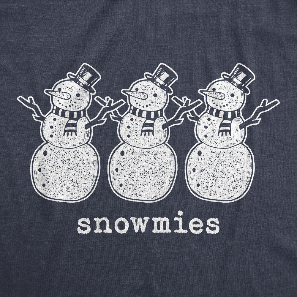 Crazy Dog Tshirts Mens Snowmies Tshirt Funny Snowmen Homies Friends Winter Season Graphic Tee
