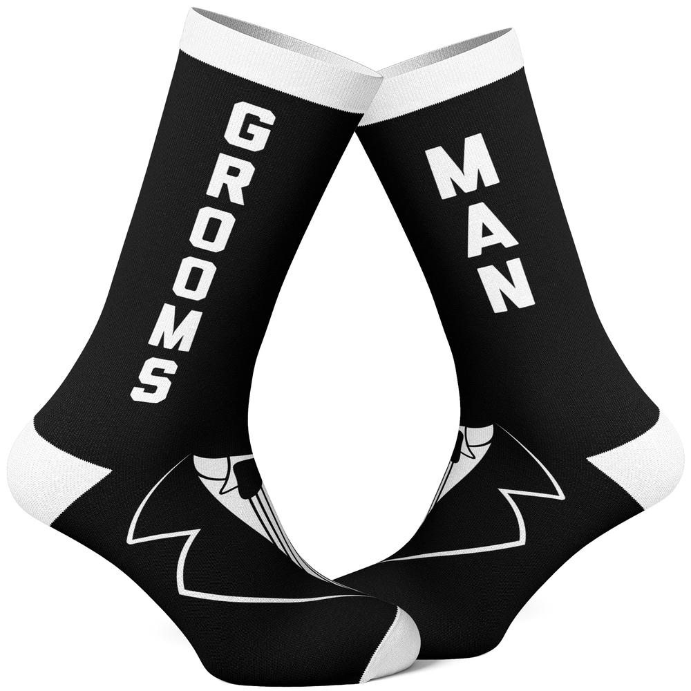 Crazy Dog Tshirts Men's Grooms Man Socks Funny Wedding Groomsmen Tuxedo Footwear
