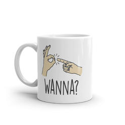 Crazy Dog Tshirts Wanna Finger Bang Mug Funny Offensive Sex Joke Hands Graphic Novelty Coffee Cup-11oz